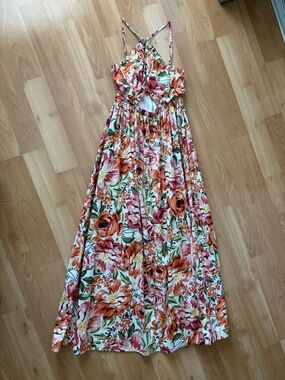 Floral Cutout Maxi Dress